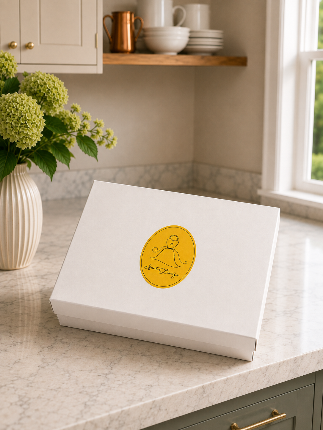 Prijuostė „Citrininiai ledai“ dovanų pakuotėje